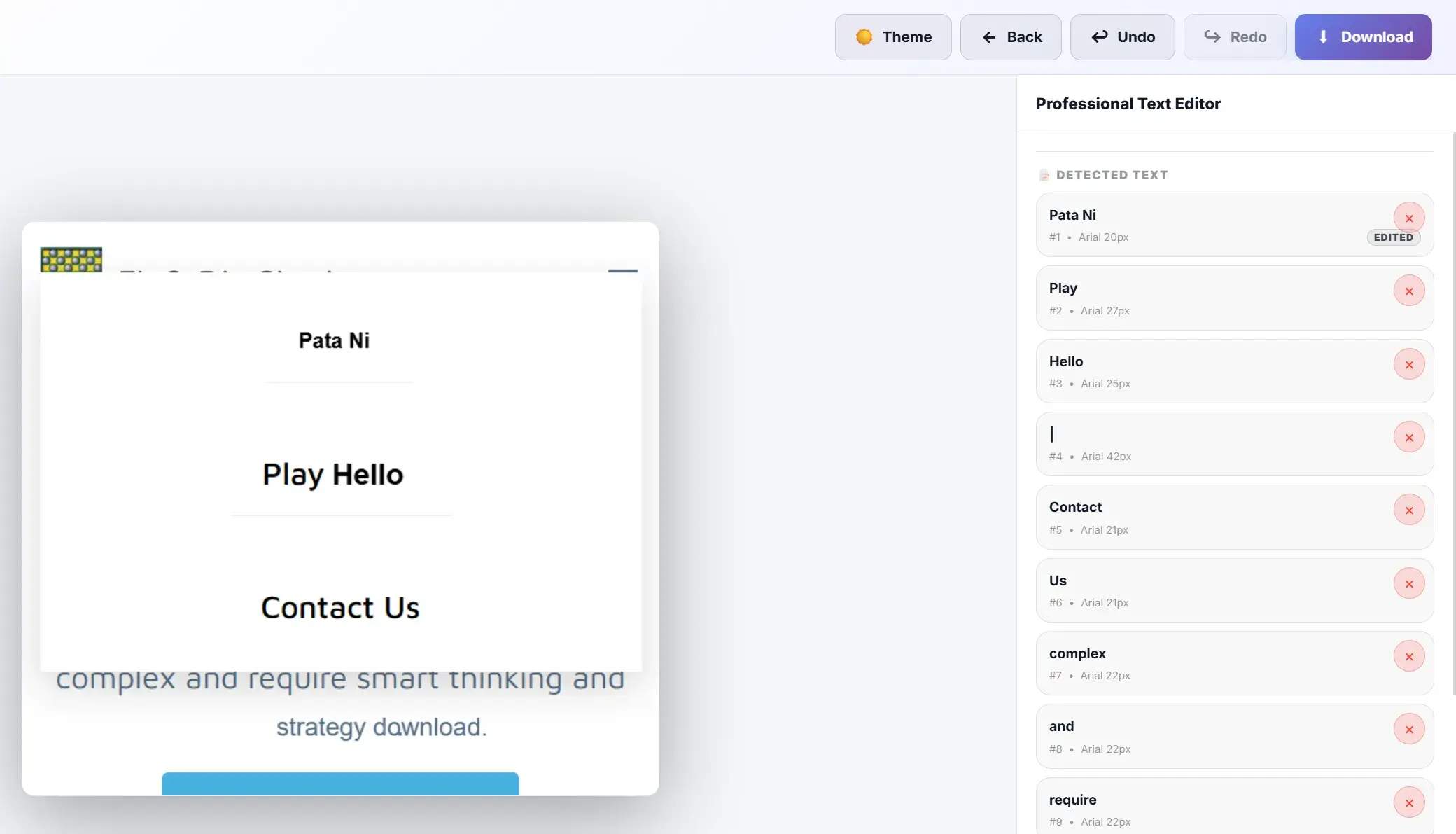 download your edited text image